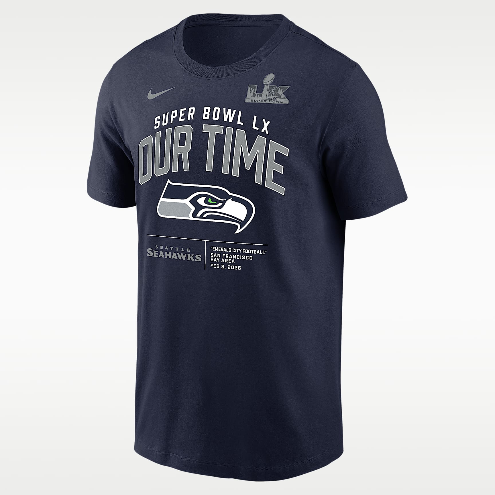 Seattle Seahawks Super Bowl LX Bound Clear Sign Men's Nike NFL T
